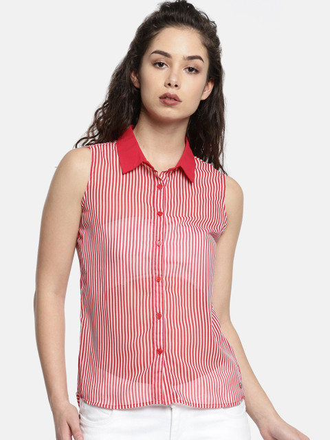 

U.S. Polo Assn. Women Red & White Striped Casual Shirt