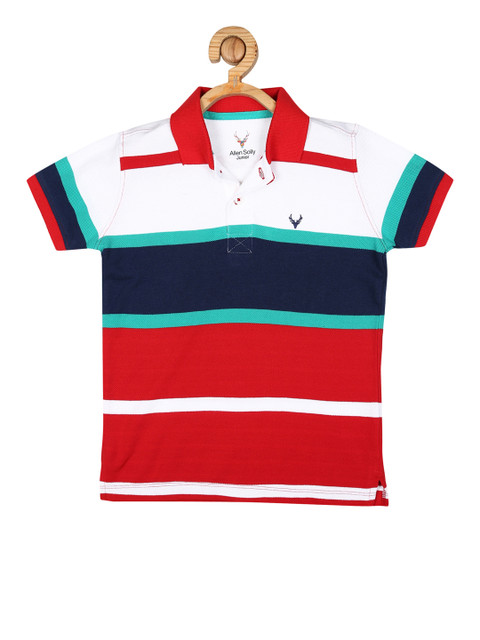 

Allen Solly Junior Boys Red Colourblocked Polo Collar T-shirt