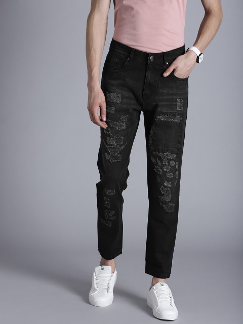

Kook N Keech Men Black Boyfriend Fit Mid-Rise Mildly Distressed Jeans