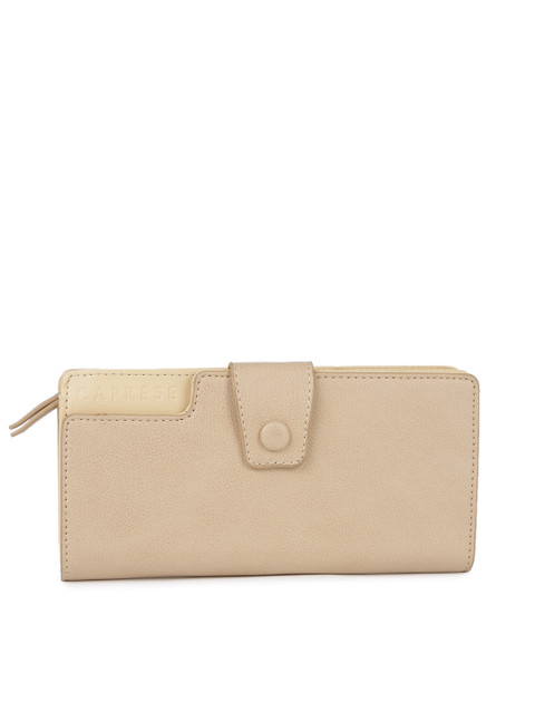 

Caprese Women Beige Solid Zip Around Wallet