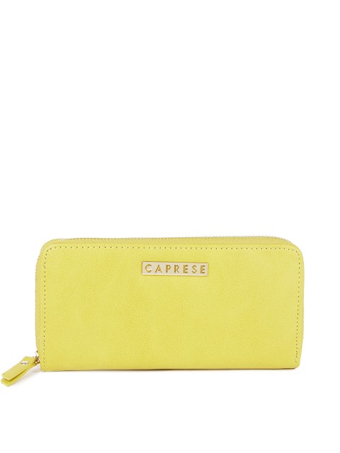 

Caprese Women Yellow Solid Zip Around Wallet