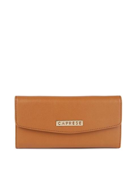 

Caprese Women Tan Solid Three Fold Wallet