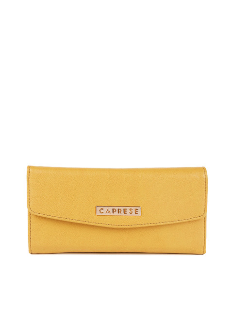 

Caprese Women Yellow Solid Three Fold Wallet