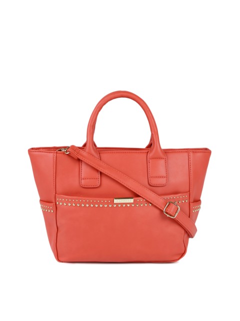 

Caprese Coral Orange Solid Handheld Bag