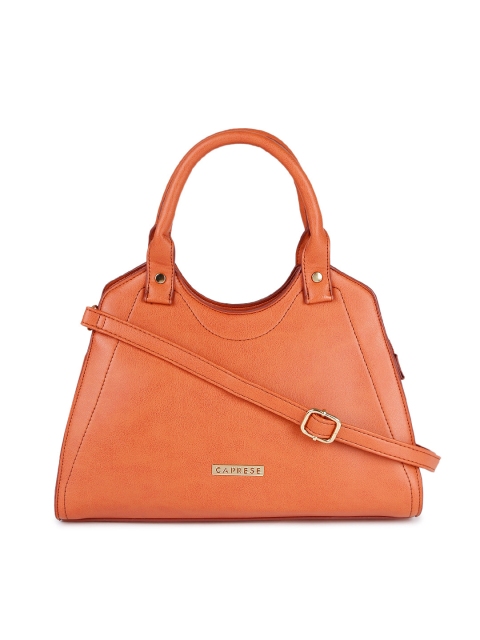 

Caprese Peach-Coloured Solid Handheld Bag