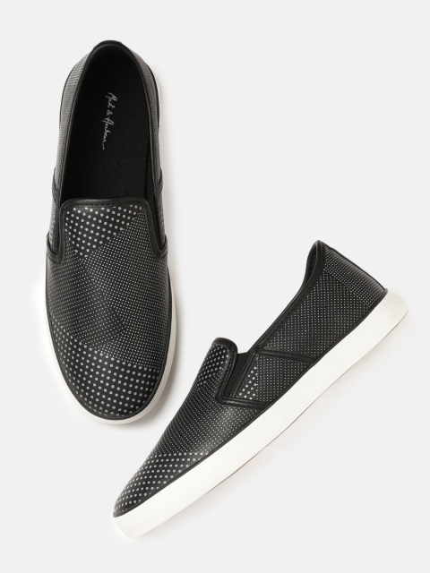 

Mast & Harbour Men Black Printed Slip-On Sneakers