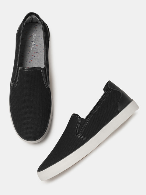 

Mast & Harbour Men Black Slip-On Sneakers