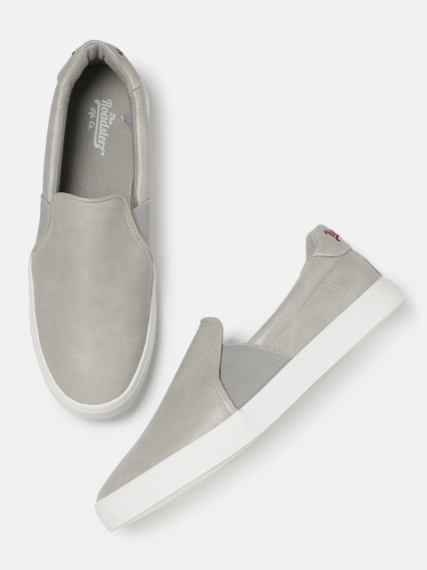 

Roadster Men Grey Slip-On Sneakers
