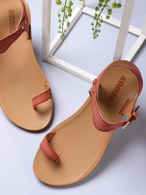 

Anouk Women Pink Solid Synthetic One Toe Flats