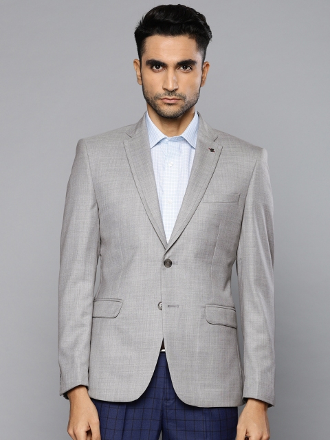 

Louis Philippe Men Grey Solid Milano Regular Fit Single-Breasted Smart Casual Blazer