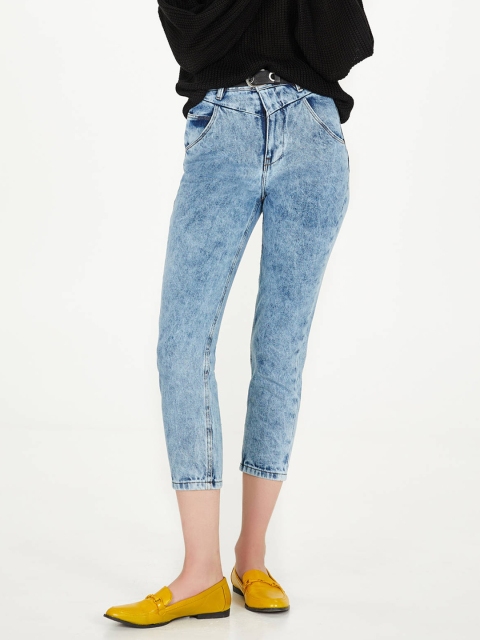 

OVS Women Blue Regular Fit High-Rise Clean Look Cropped Jeans