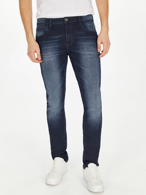 

OVS Men Navy Slim Fit Low-Rise Clean Look Stretchable Jeans, Navy blue
