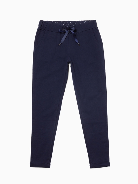 

OVS Women Navy Blue Regular Fit Solid Regular Trousers