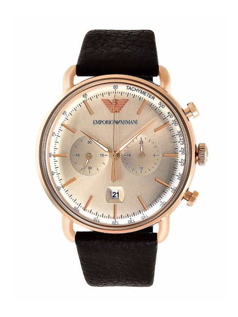 

Emporio Armani Men Grey & Gold-Toned Analogue Watch
