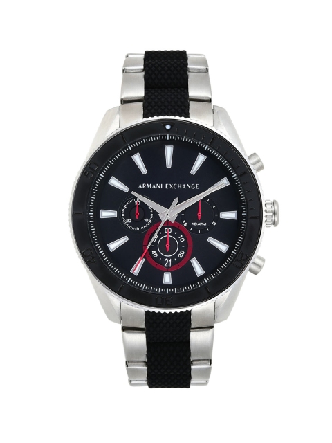 

Armani Exchange Men Black & Silver-Toned Analogue Watch