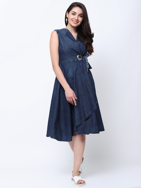 

Tokyo Talkies Women Navy Blue Solid Wrap Dress