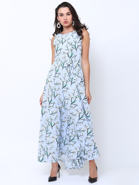 

Tokyo Talkies Women Blue & Off-White Printed Maxi Dress