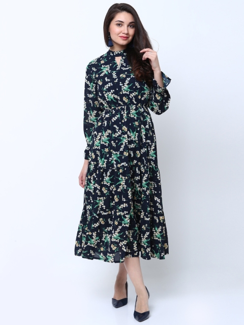 

Tokyo Talkies Women Navy Blue Printed Blouson Dress