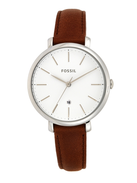 

Fossil Women White & Silver-Toned Analogue Watch ES4368I