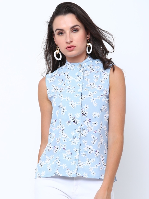 

Tokyo Talkies Women Blue Printed Top