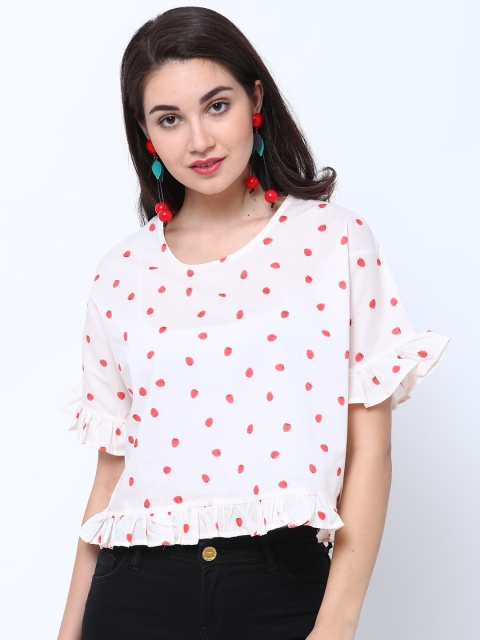 

Tokyo Talkies Women Off-White Printed Top