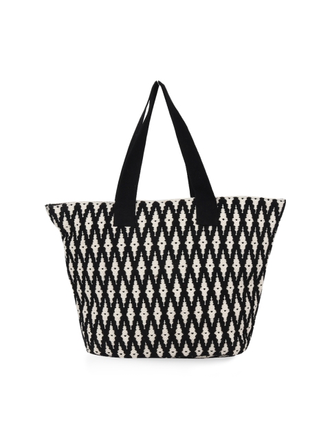 

Diwaah Black Self Design Handheld Bag