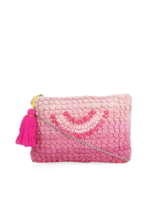 

Diwaah Pink Self Design Sling Bag