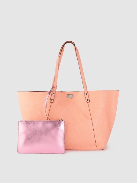 

Steve Madden Peach-Coloured Solid Oversized Tote Bag
