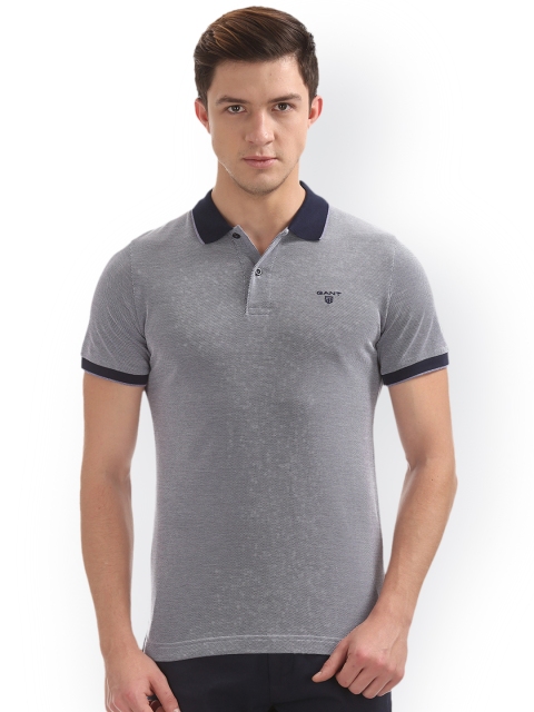 

GANT Men Purple Solid Polo Collar T-shirt