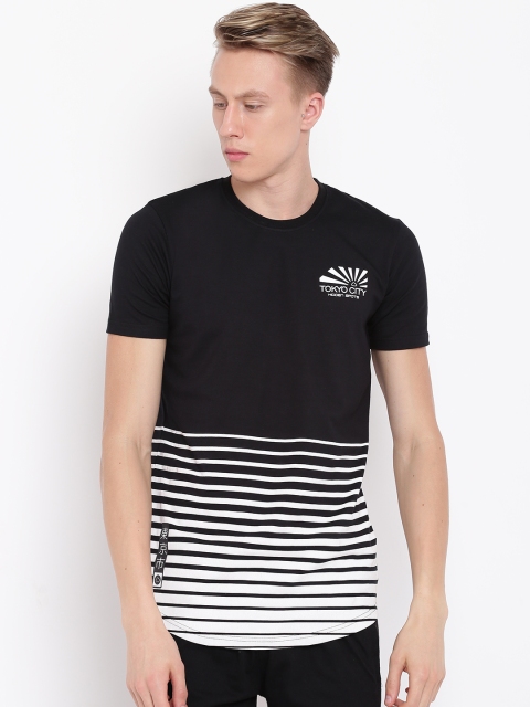 

Sweet Dreams Men Pack of 2 Black & White Striped Lounge T-shirt