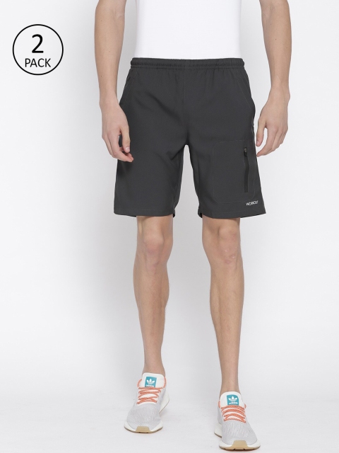 Sweet Dreams Men Charcoal Grey Solid Regular Fit Sports Shorts