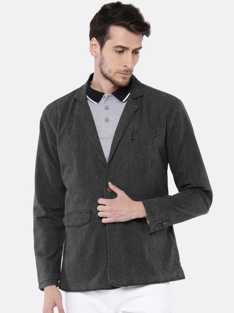 

FIFTY TWO Grey Single-Breasted Casual Blazer
