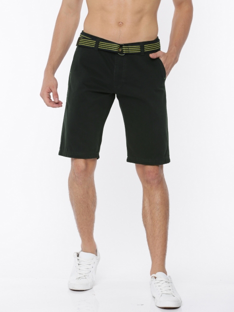 

FIFTY TWO Men Navy Solid Regular Fit Chino Shorts, Navy blue