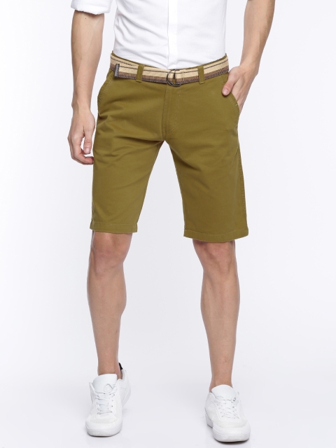 

FIFTY TWO Men Khaki Solid Regular Fit Chino Shorts