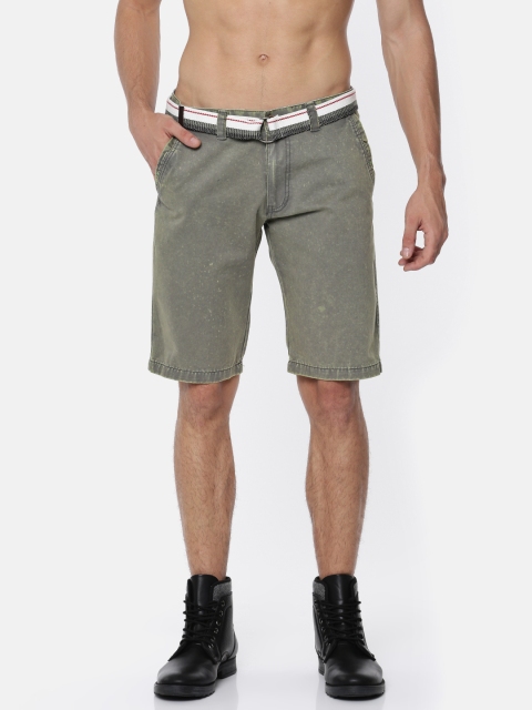 

FIFTY TWO Men Grey Washed Regular Fit Chino Shorts