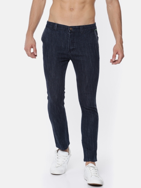 

FIFTY TWO Men Blue Relaxed Regular Fit Solid Regular Trousers