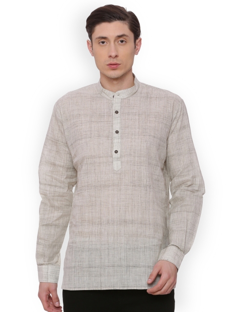 

TATTVA Men Grey Solid Straight Kurta