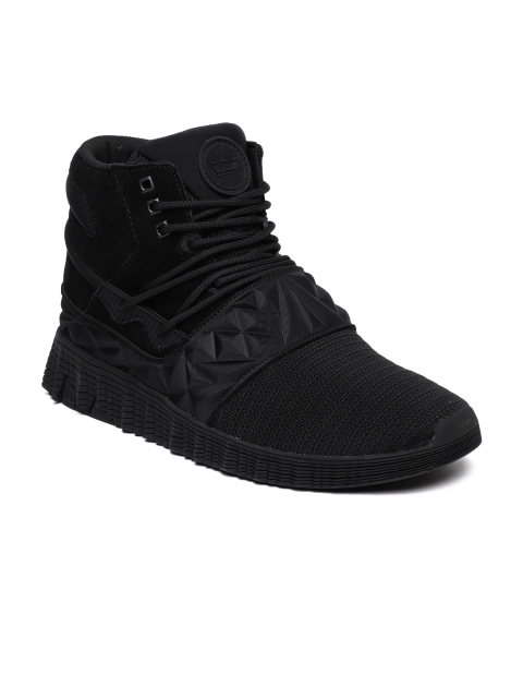 

Supra Men Black Jagati Mid-Top Suede Sneakers