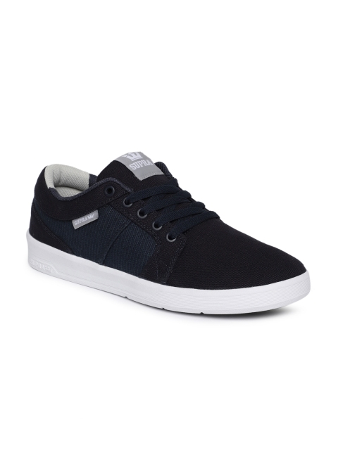 

SUPRA Men Navy Solid Ineto Casual Slip-On Sneakers, Navy blue