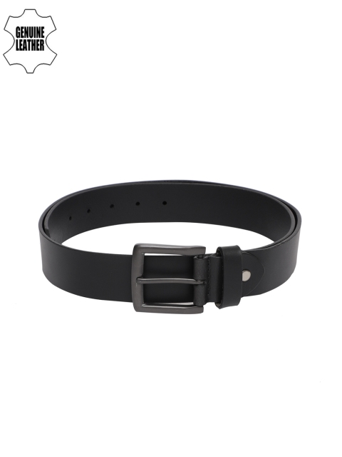 

Mast & Harbour Men Black Solid Leather Belt