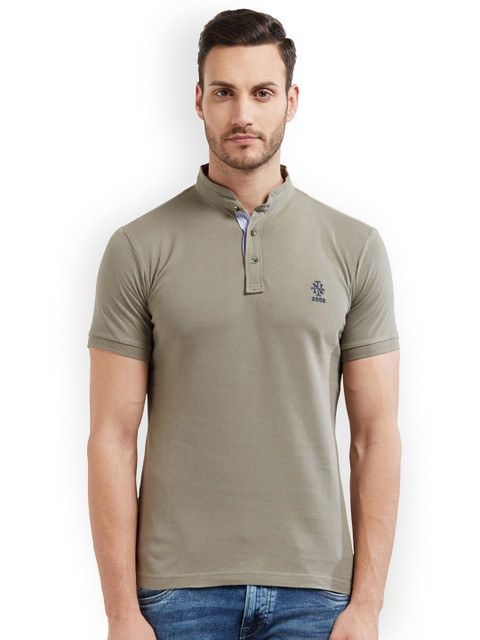 

Integriti Men Beige Solid Slim Fit Polo Collar T-shirt