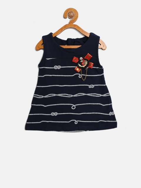 

Gini and Jony Girls Navy Blue Printed A-Line Dress