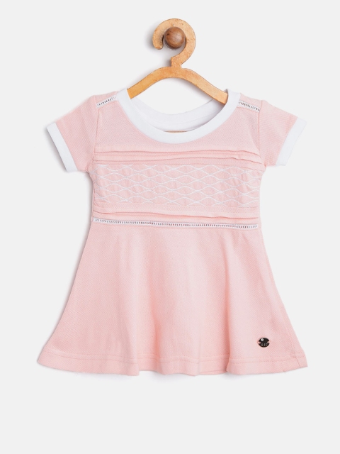 

Gini and Jony Girls Peach-Coloured Solid A-Line Dress