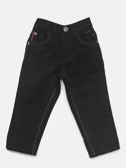 

Palm Tree Boys Black Regular Fit Mid-Rise Clean Look Jeans