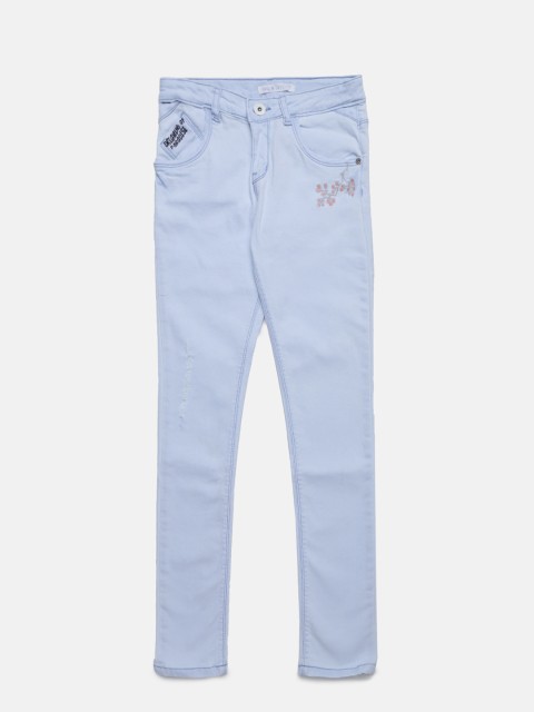

Palm Tree Girls Blue Regular Fit Mid-Rise Clean Look Jeans