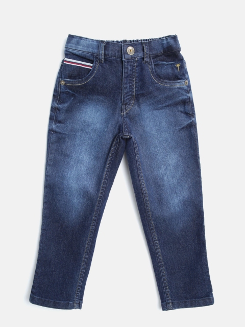 

Palm Tree Boys Navy Blue Regular Fit Mid-Rise Clean Look Stretchable Jeans