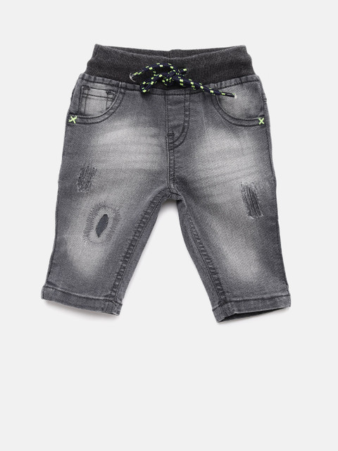 

Gini and Jony Boys Grey Regular Fit Mid-Rise Low Distress Jeans