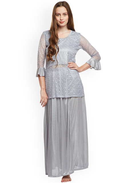 

Claura Women Grey Solid Night Suit St-41
