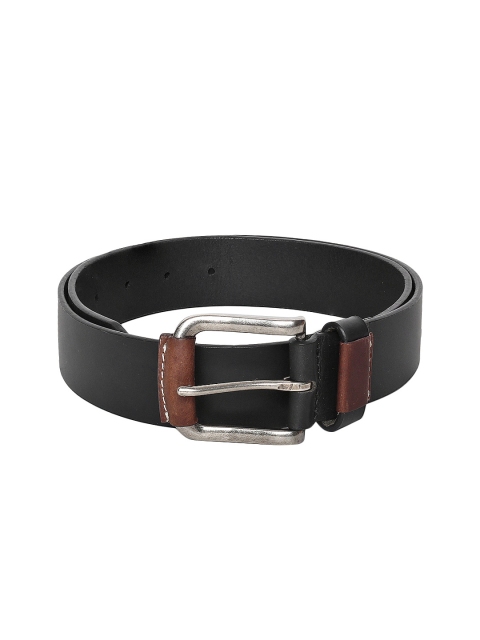 

Roadster Men Black Solid Leather Belt