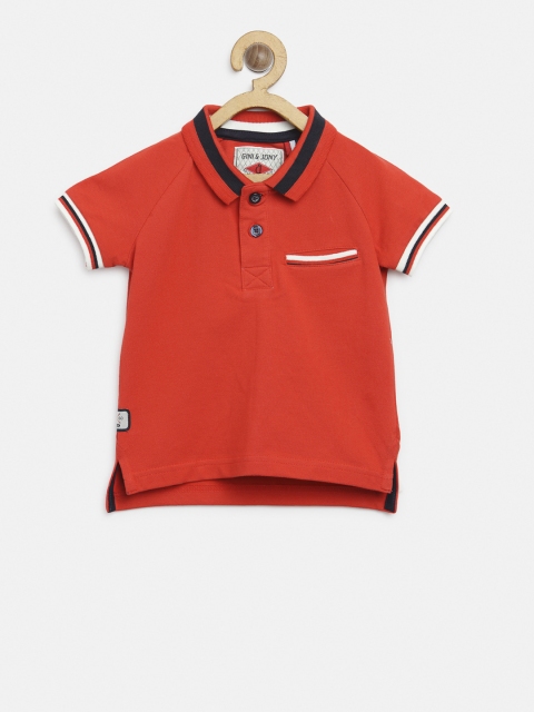 

Gini and Jony Boys Red Solid Polo T-shirt